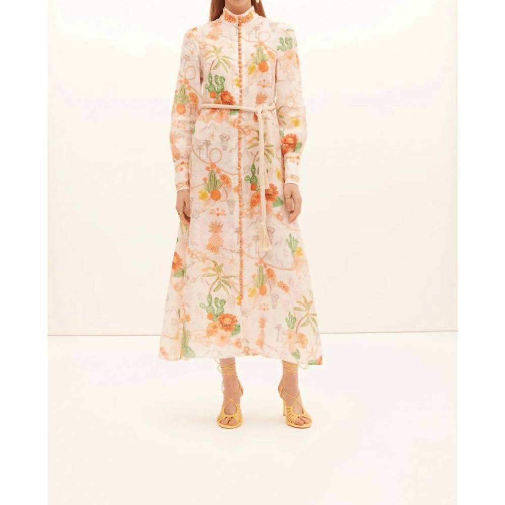 NEW KATE FORD tacana button maxi dress in multi